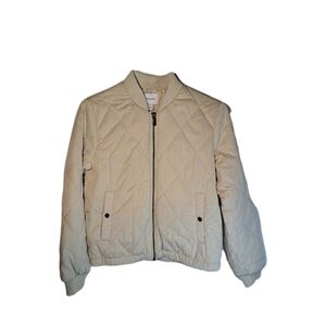 Nine West Cream Quilted Puffer Jacket